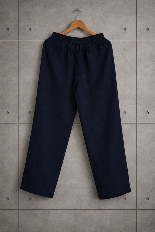 Navy Blue Linen Lounge Pants