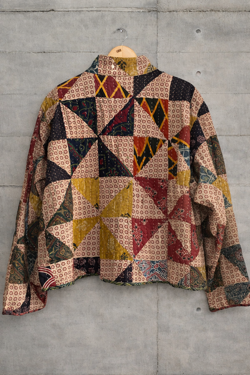 Reversible Ajrakh Patchwork Quilted Jacket 001