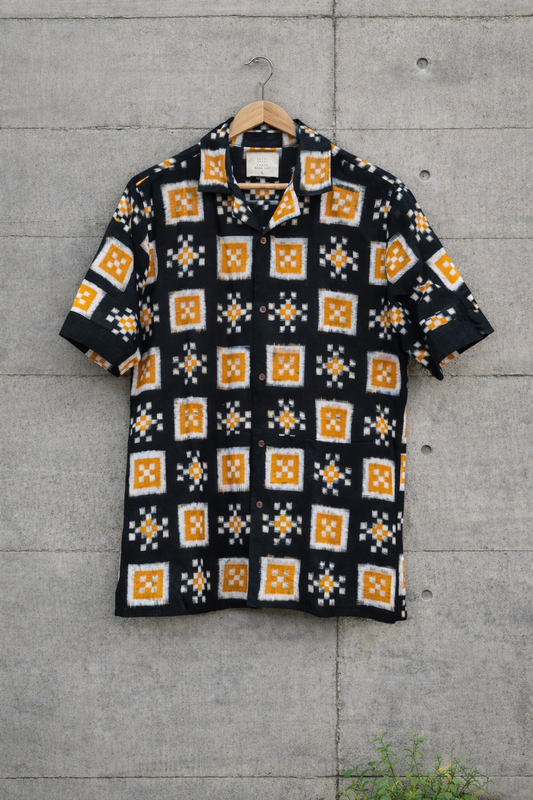 Black ikhat blocks shirt