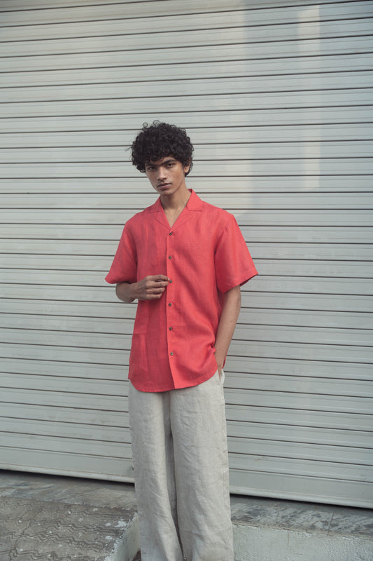 Do me a solid - Red linen shirt