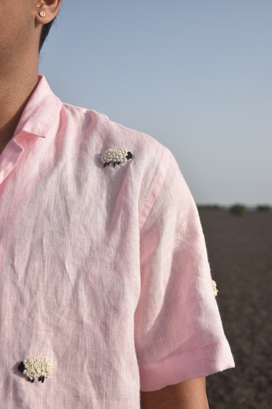 Pink sheep linen shirt