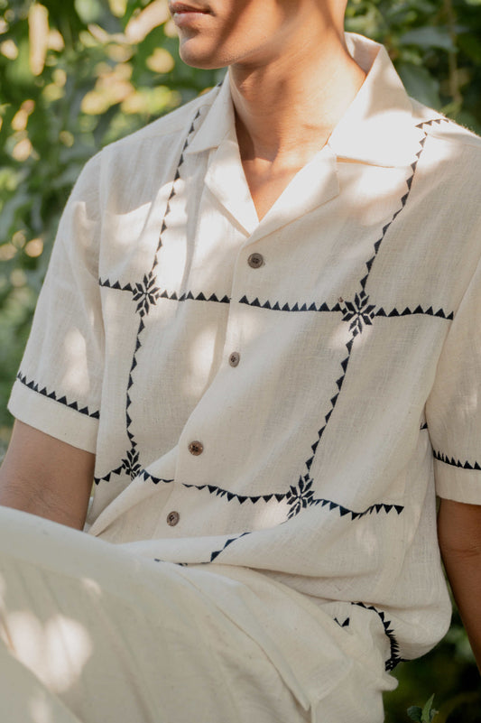 Suf squares hand-woven kala cotton shirt