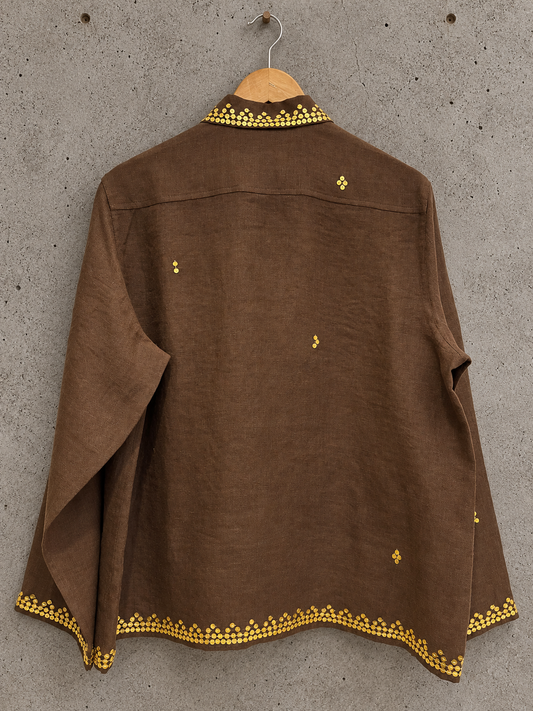 Genda pool in brown linen
