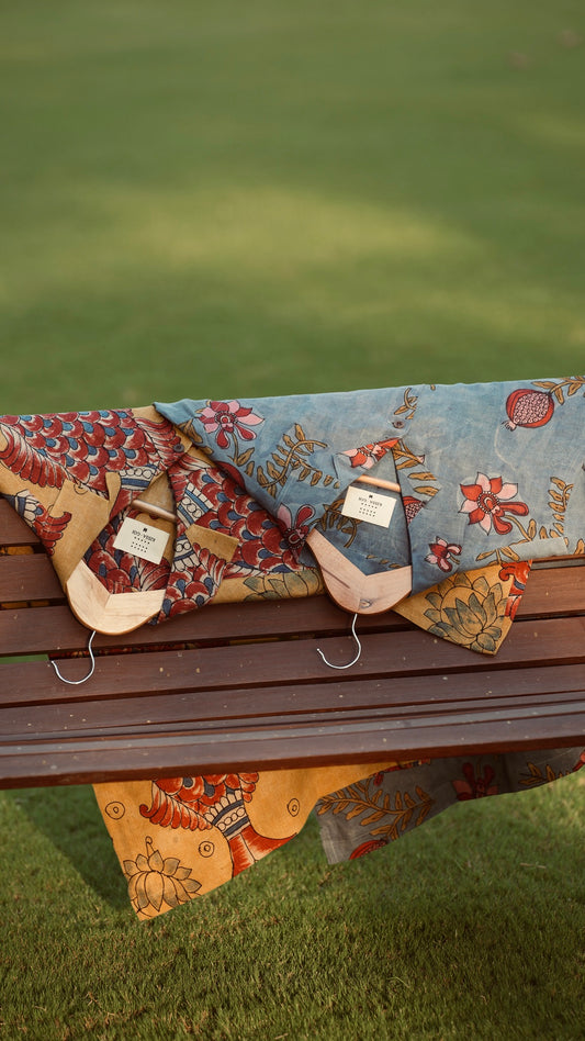 Machli kalamkari linen shirt