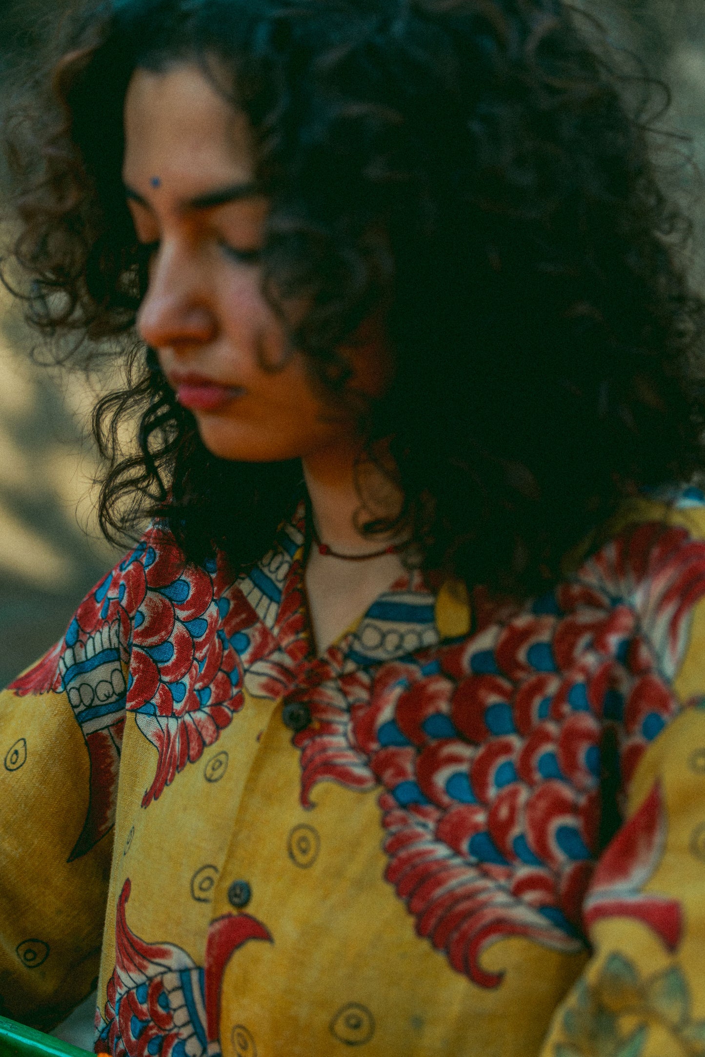 Machli kalamkari linen shirt