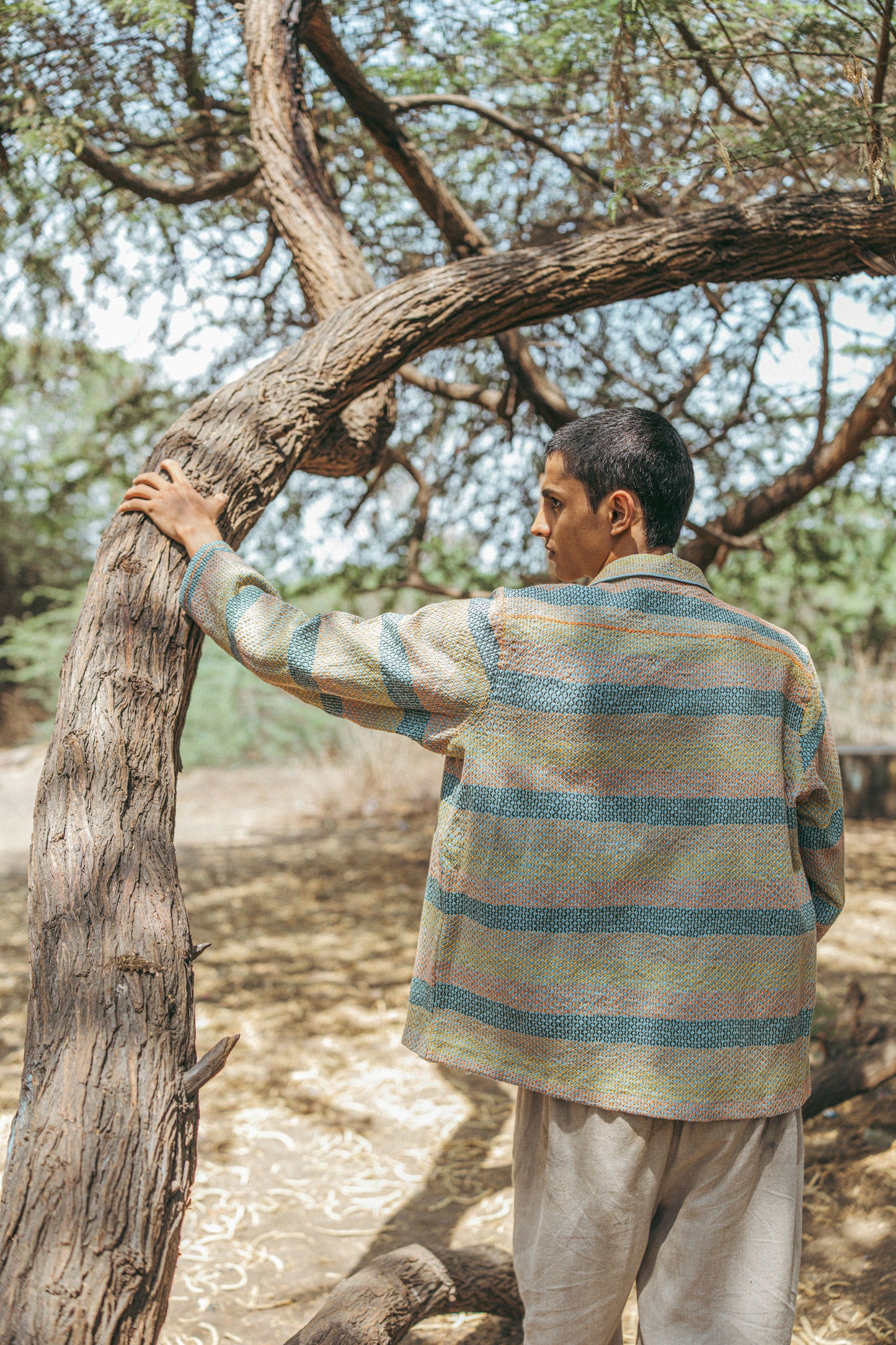 Many hands lambani linen jacket