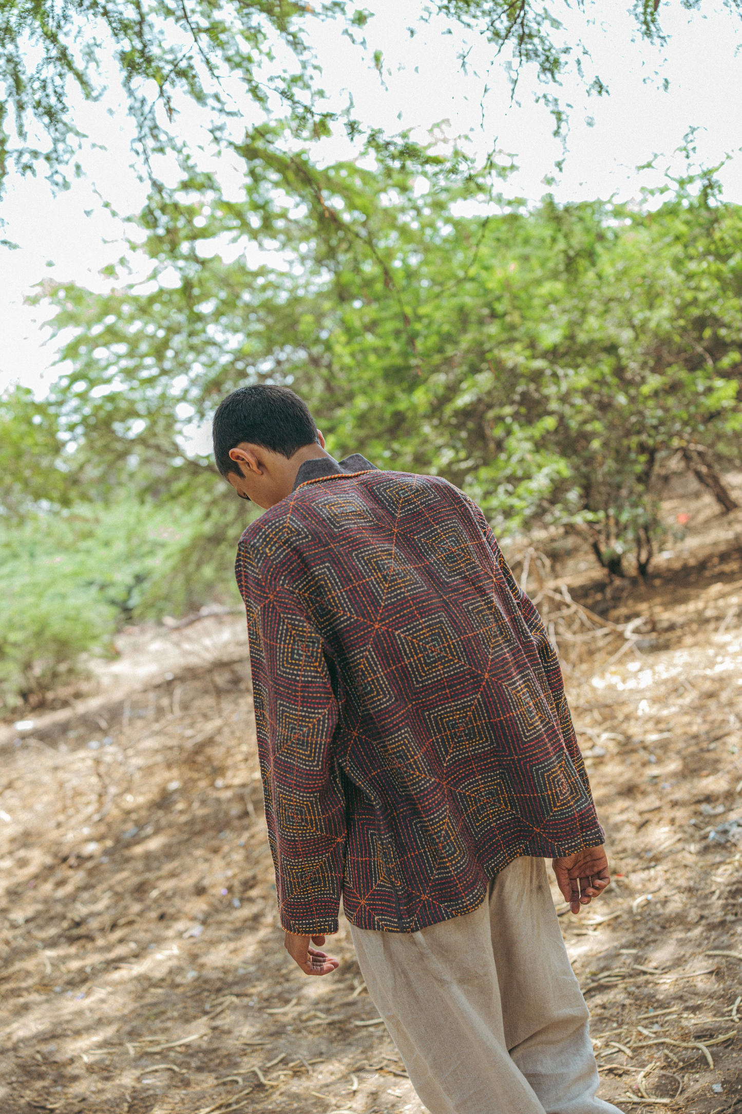 Many hands kantha linen jacket