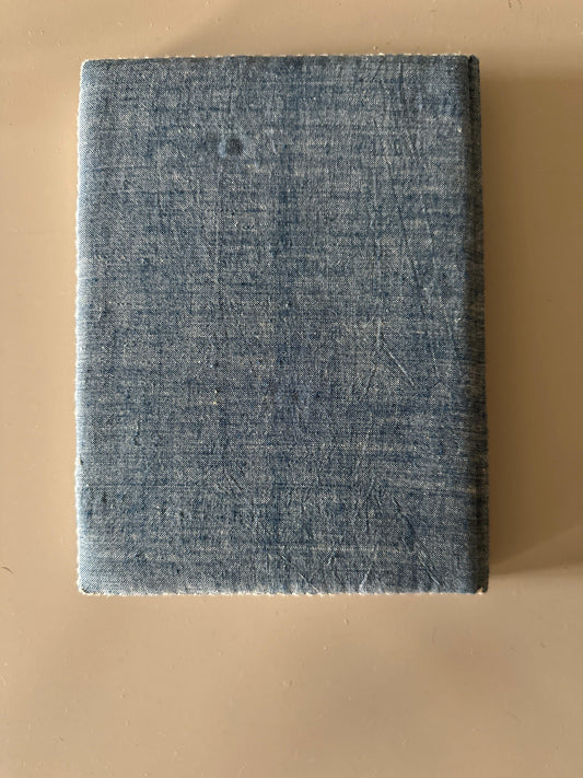 Indigo diary with embroidered edges