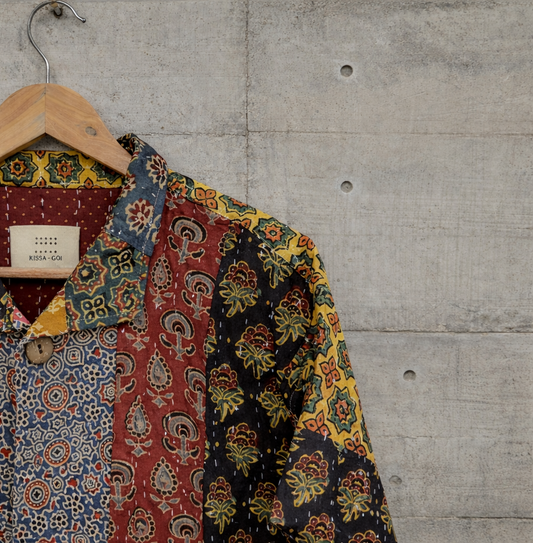 Reversible Ajrakh Patchwork Quilted Jacket 003