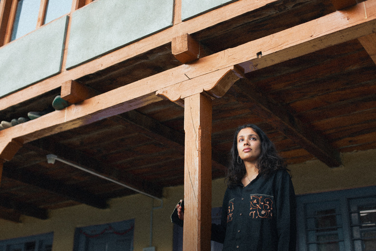 Yak and me black linen shirt