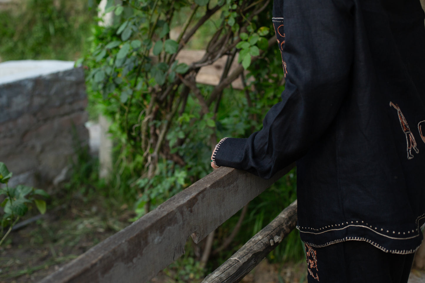 Yak and me black linen shirt