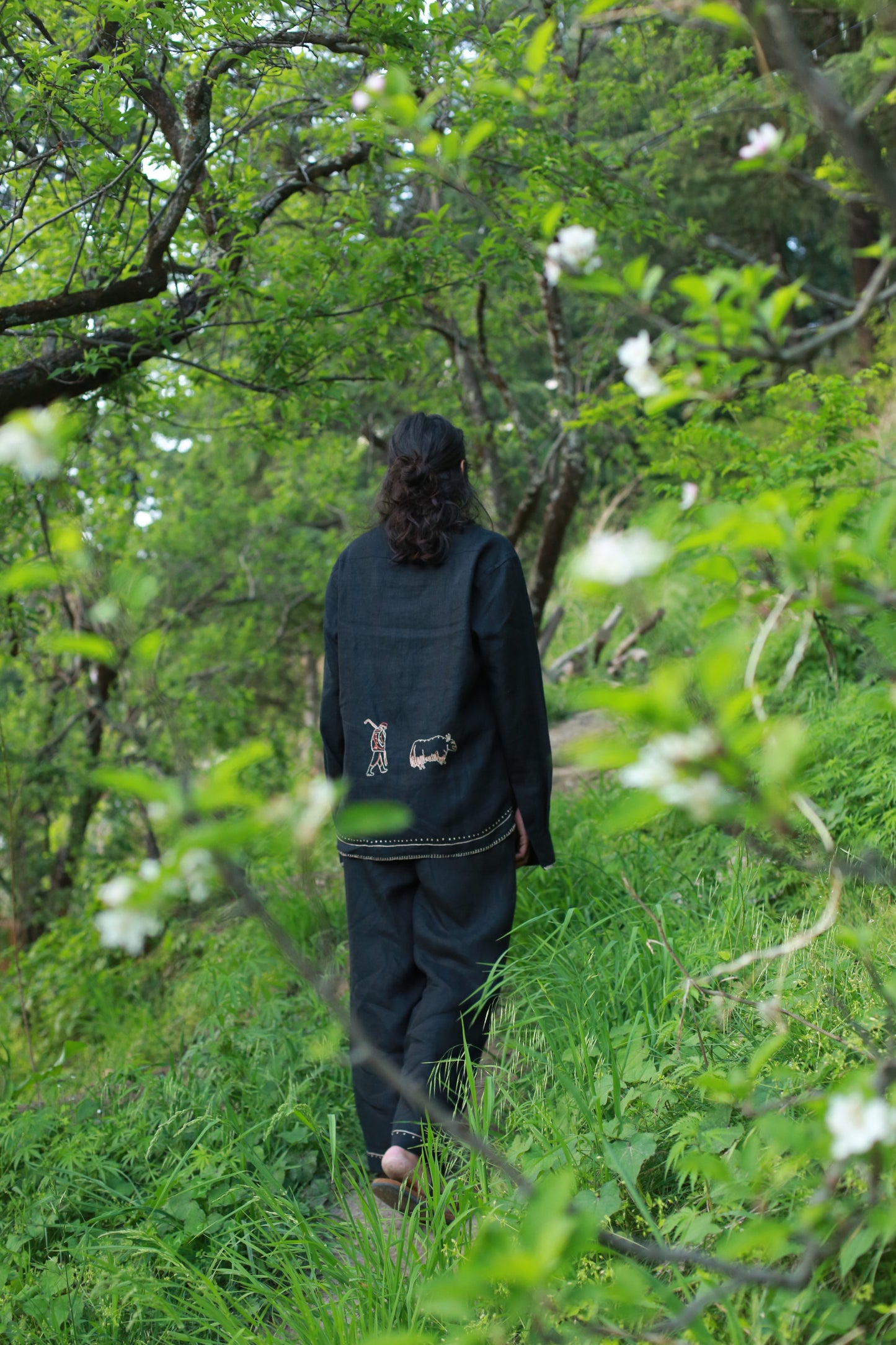 Yak and me black linen shirt