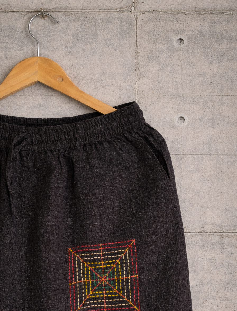 Kantha squares linen lounge pants