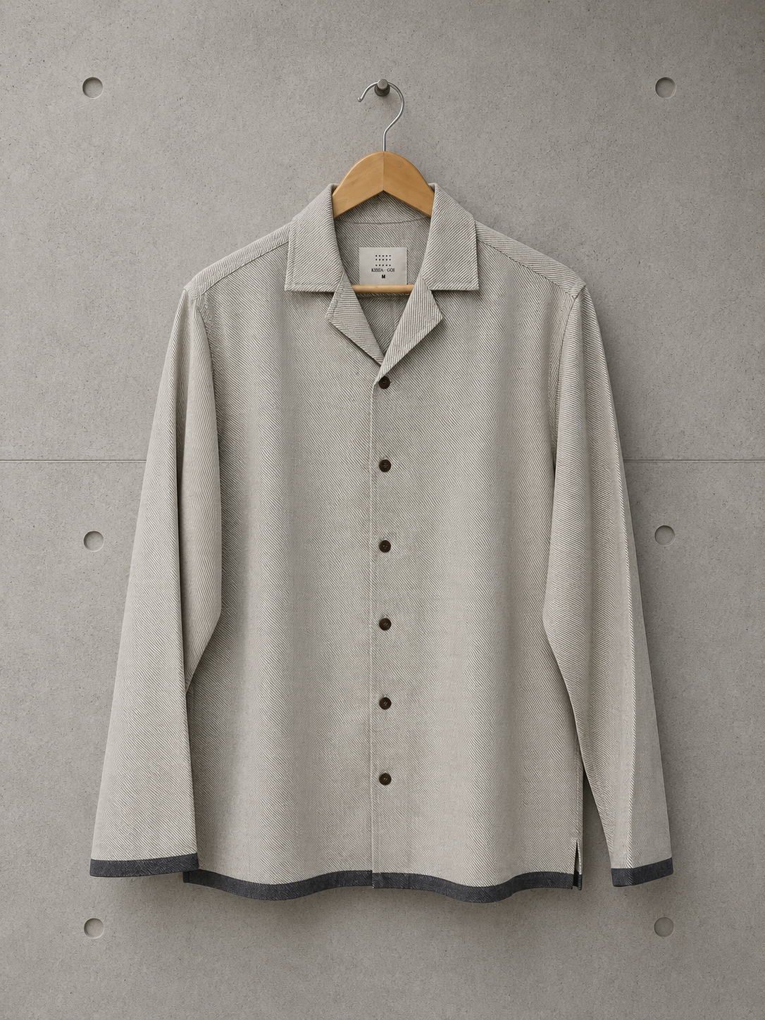 Textured beige full sleeved shirt