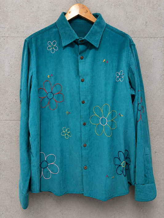 Summer Breeze 002 Teal Corduroy shirt