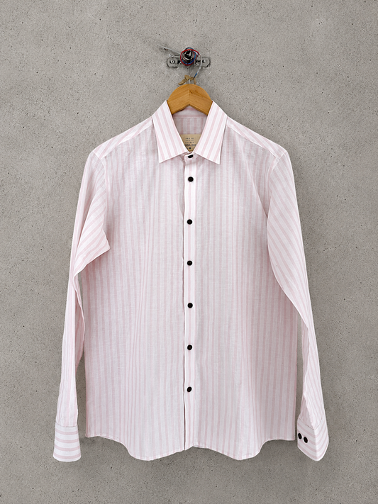 Don't cross me Pink and White Stripes shirt
