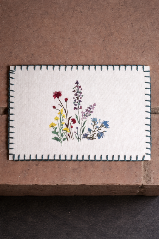 printed floral postcards displayed on a surface