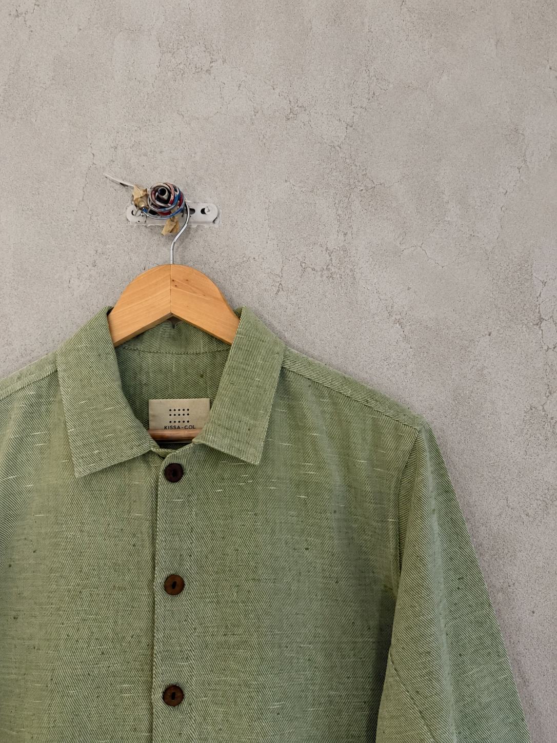 Pastel green denim jacket