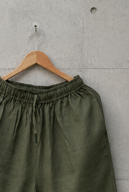 Olive Green Linen Lounge Pants
