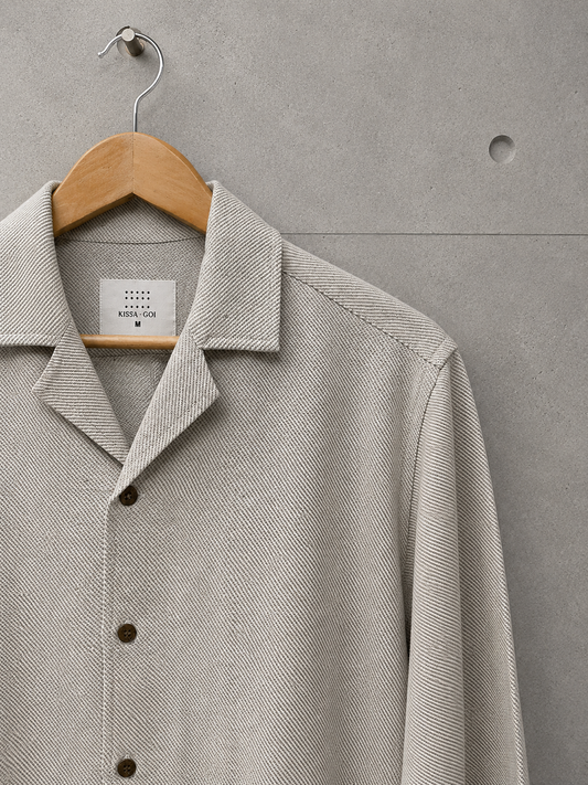Textured beige full sleeved shirt