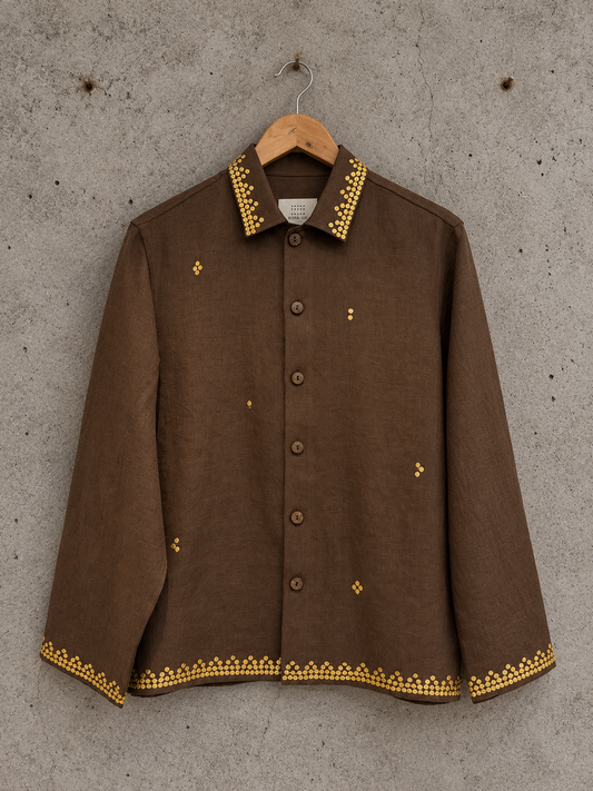 Genda pool in brown linen