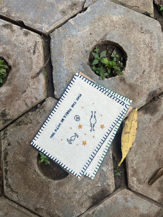 Star wars Hand-Embroidered postcard