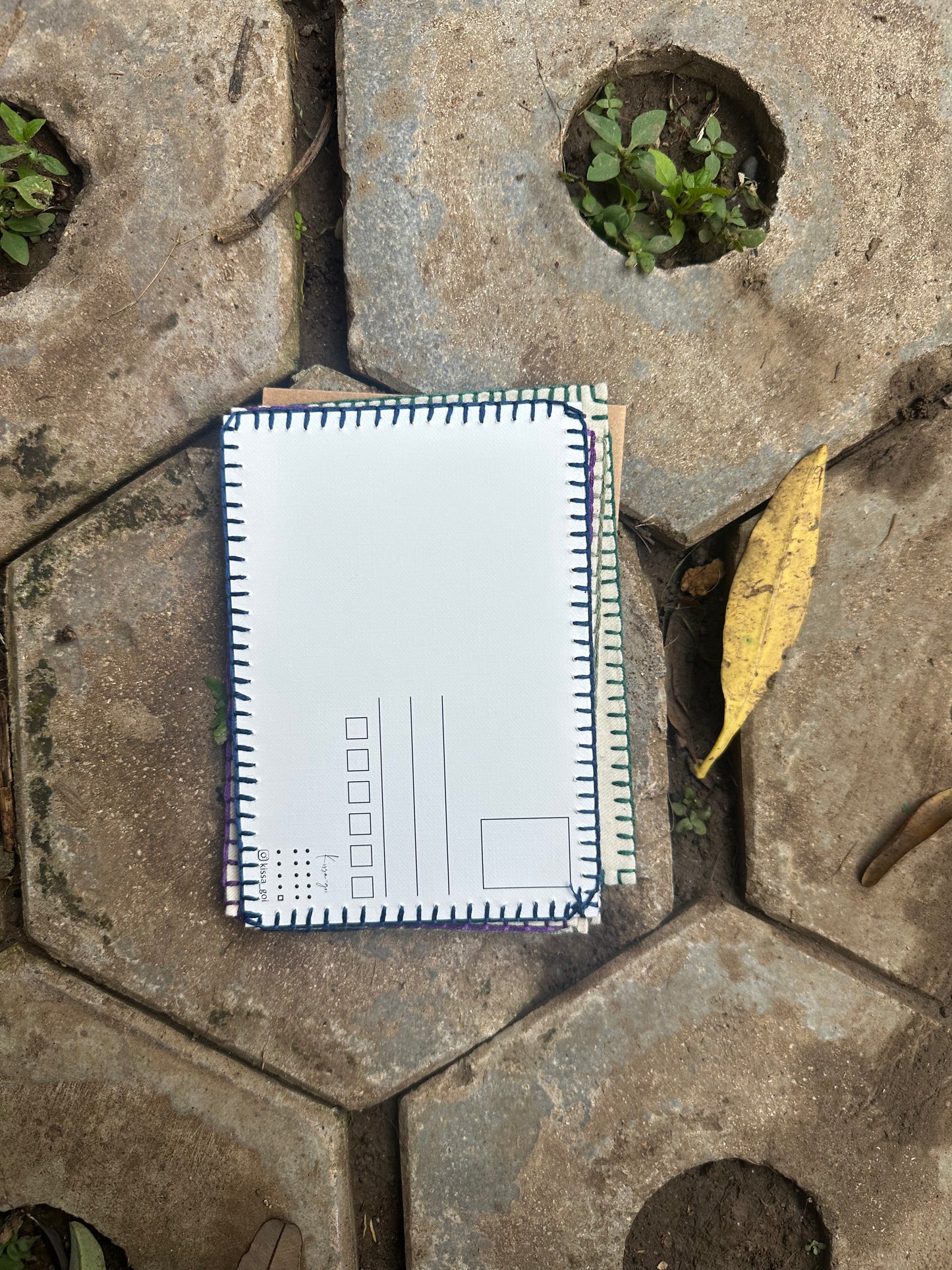 I love you 3000 hand-embroidered postcard