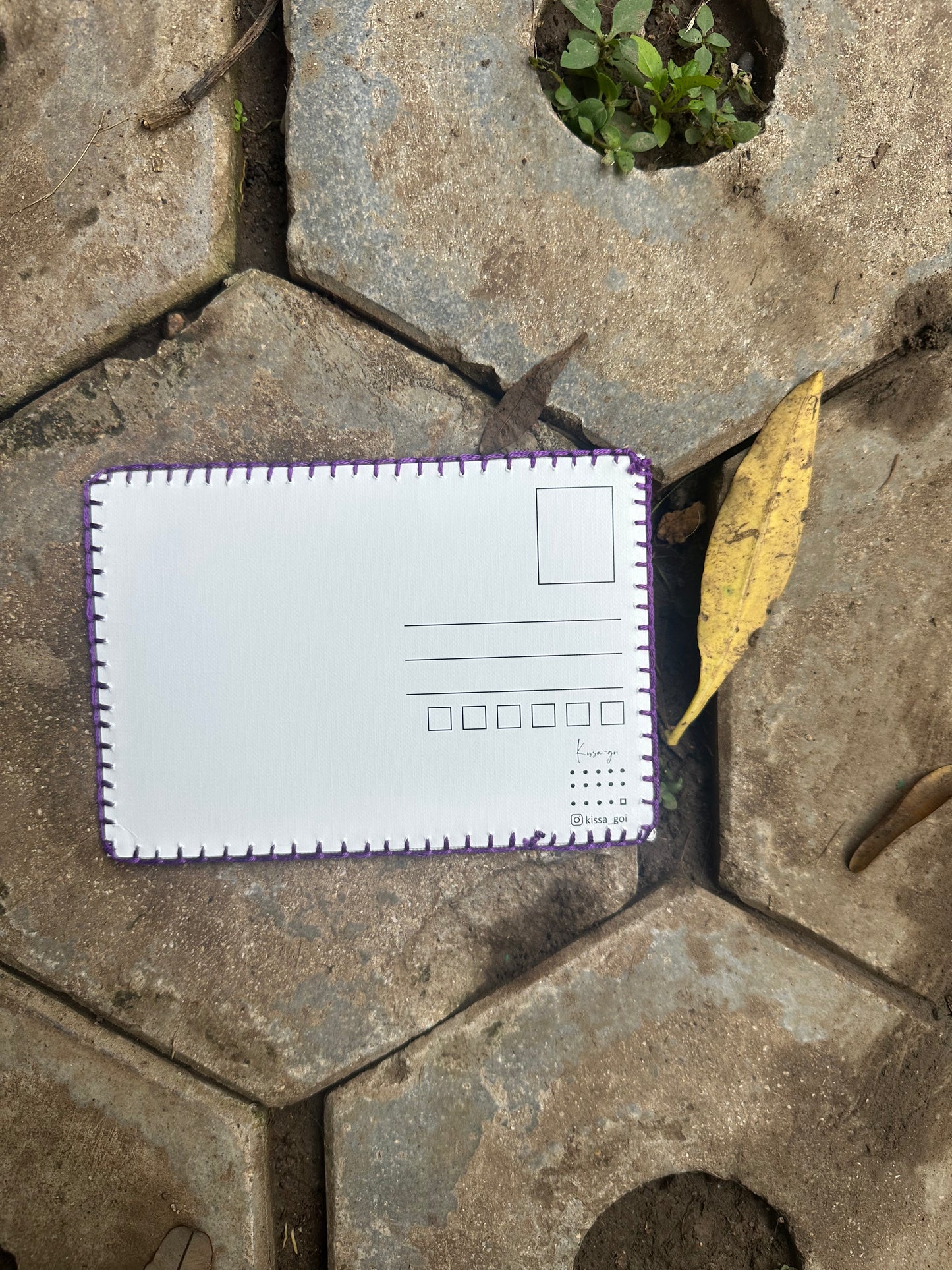 The One With the Chick and the Duck Hand-Embroidered postcard