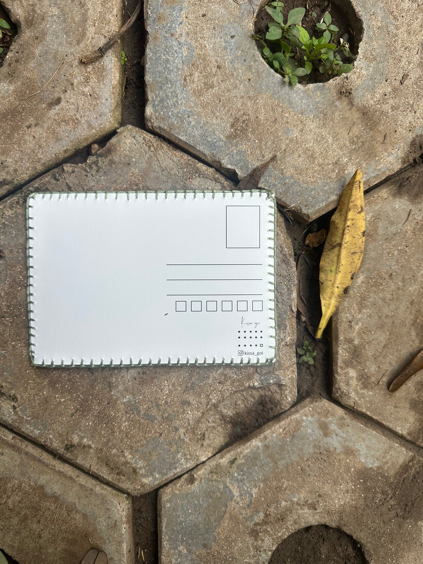 Here For You Hand-Embroidered postcard