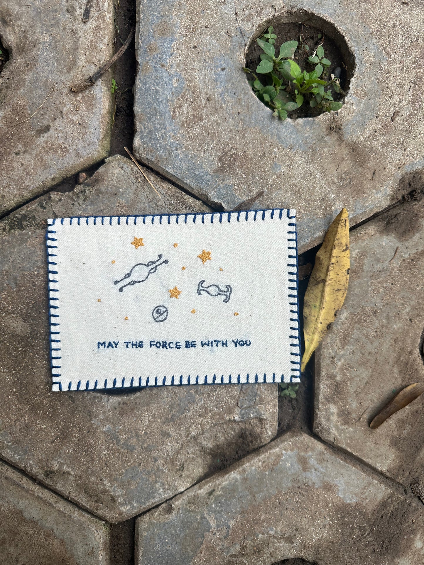 Star wars Hand-Embroidered postcard