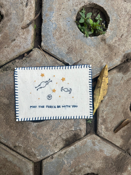 Star wars Hand-Embroidered postcard