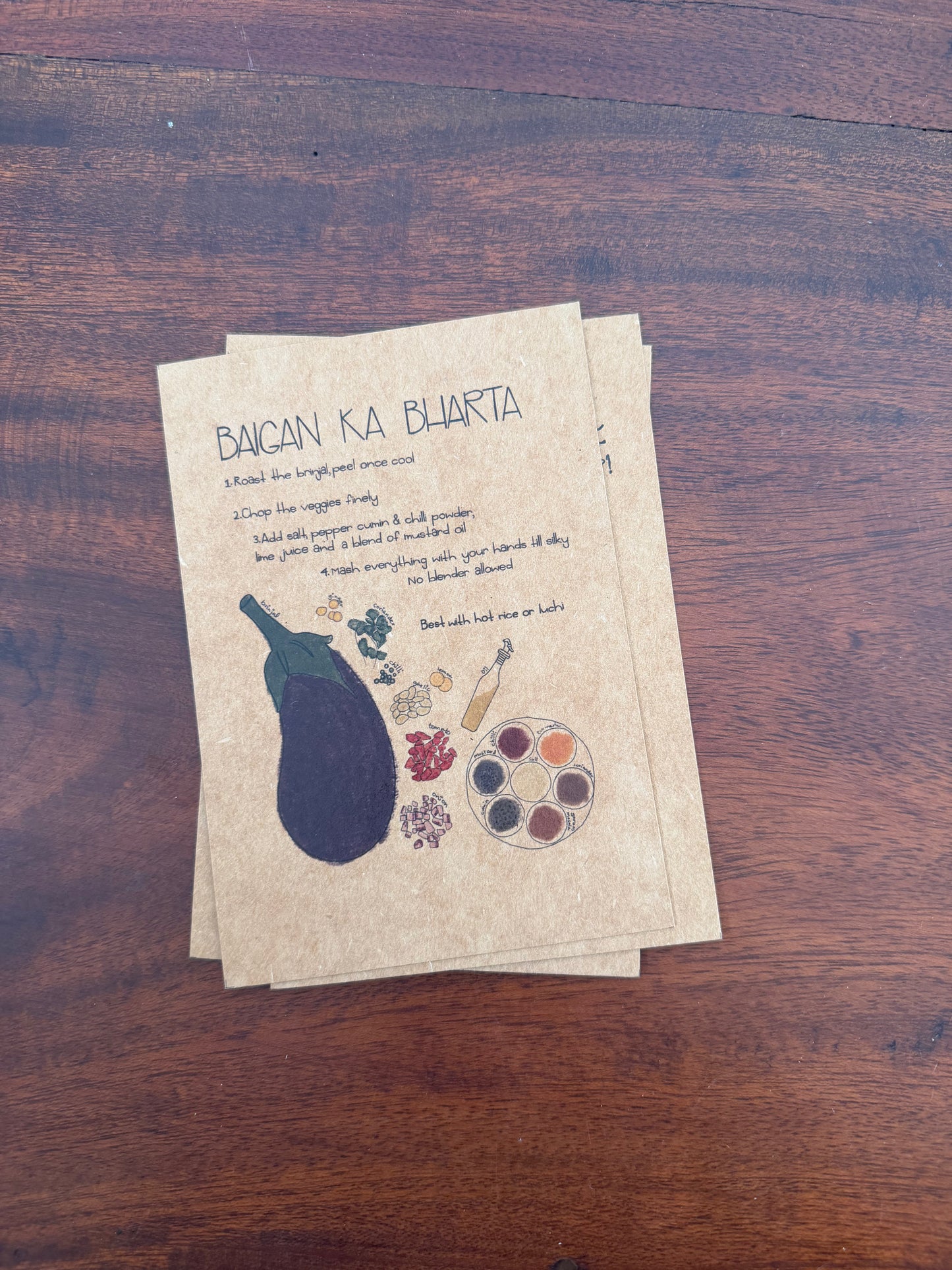 Brown thaali tales (Recipe postcards set of 7)