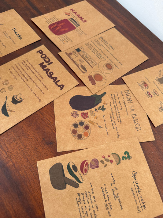 Brown thaali tales (Recipe postcards set of 7)