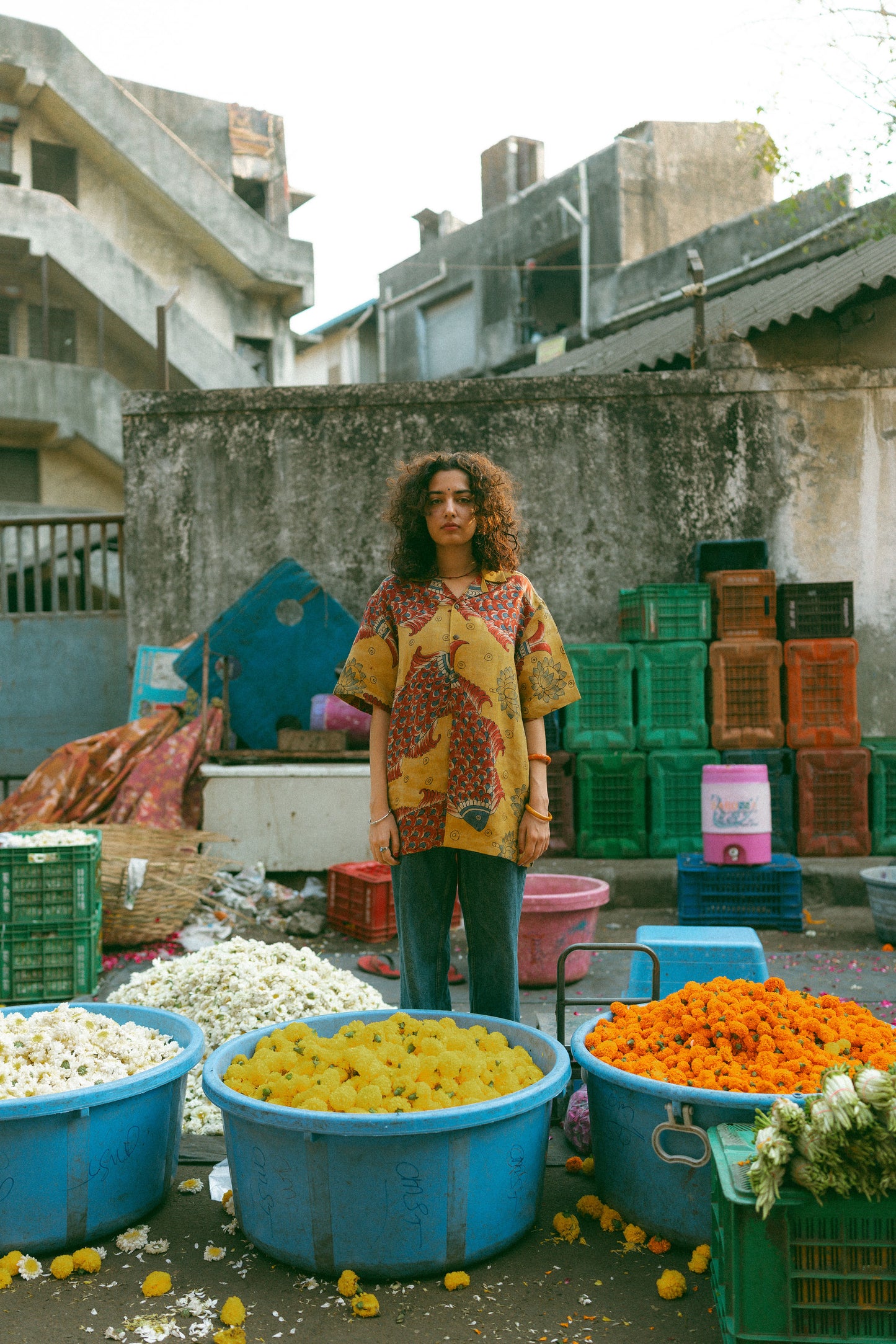 Machli kalamkari linen shirt