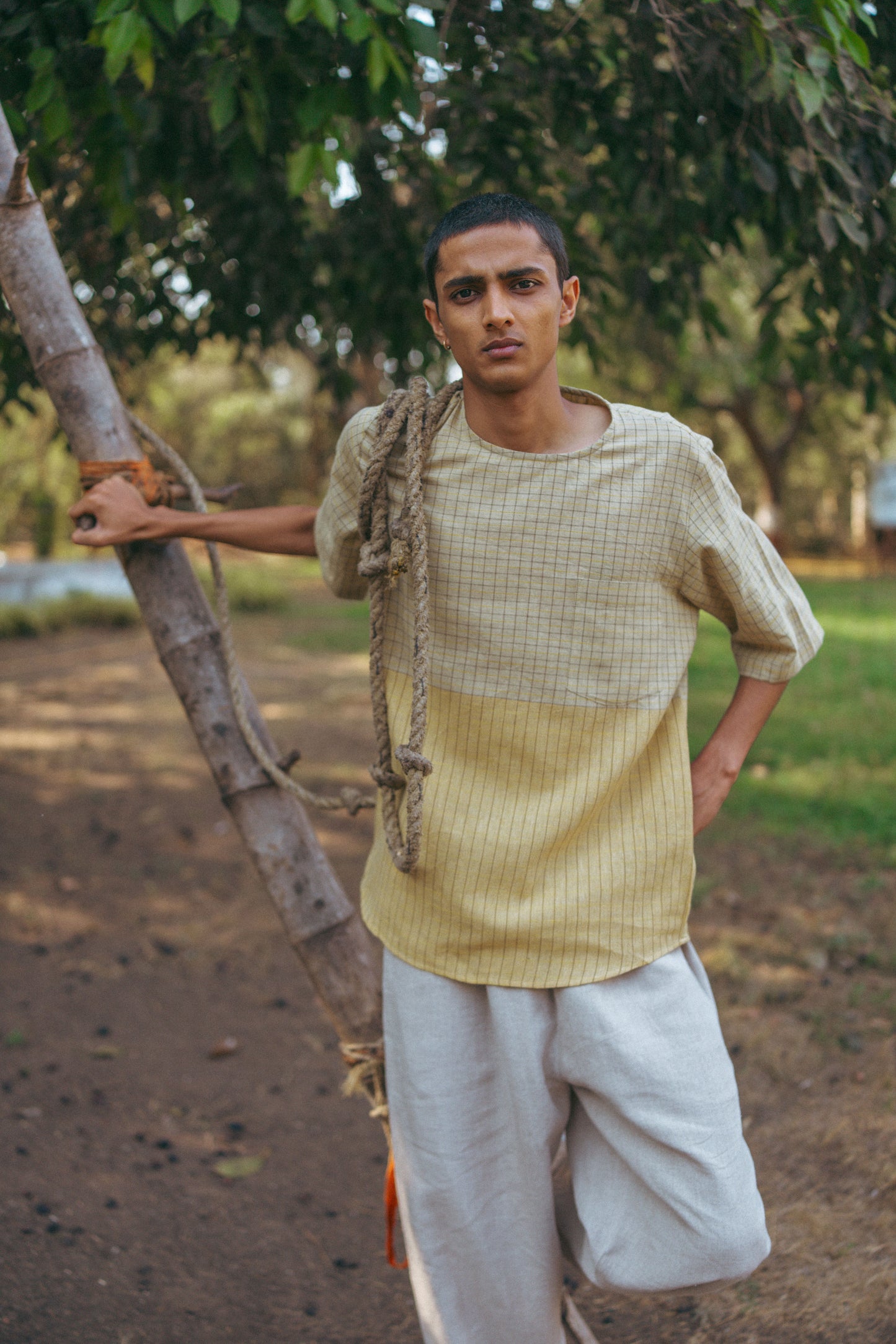 The Summer Check Cotton T-shirt