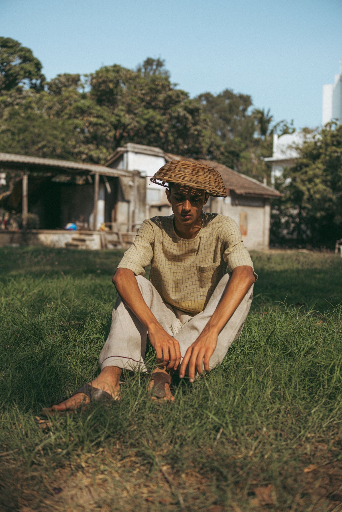 The Summer Check Cotton T-shirt