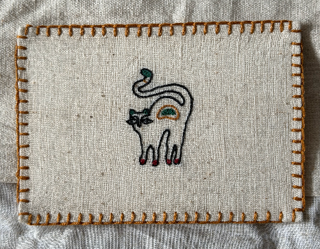 The Cat postcard, Inspired by Jamini Roy