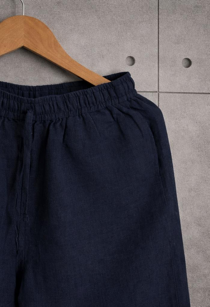 Navy Blue Linen Lounge Pants